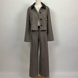 Brown Houndstooth two price jacket & pants set by lounge
